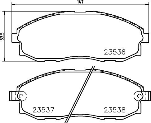 HELLA 8DB 355 009-381 - Kit de plaquettes de frein, frein à disque cwaw.fr