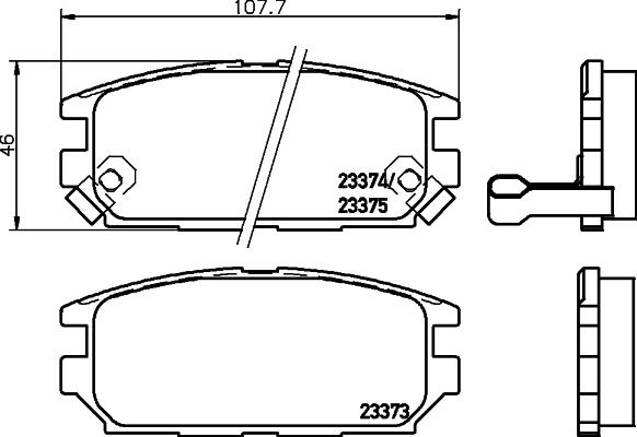 HELLA 8DB 355 009-291 - Kit de plaquettes de frein, frein à disque cwaw.fr