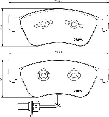 HELLA 8DB 355 009-211 - Kit de plaquettes de frein, frein à disque cwaw.fr