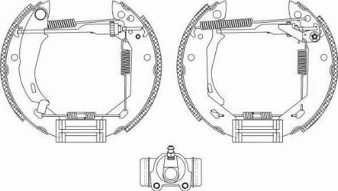 HELLA 8DB 355 004-951 - Jeu de mâchoires de frein cwaw.fr