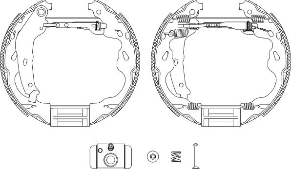 HELLA 8DB 355 004-931 - Jeu de mâchoires de frein cwaw.fr