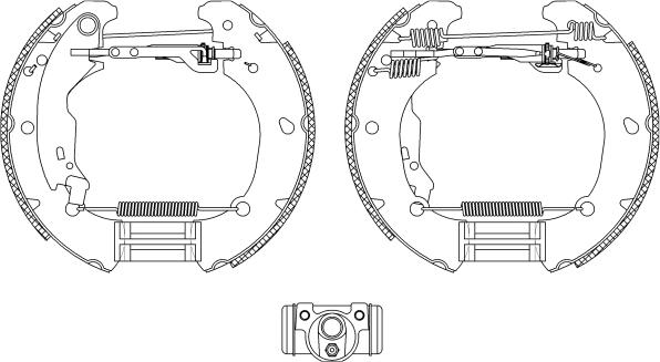 HELLA 8DB 355 004-481 - Jeu de mâchoires de frein cwaw.fr