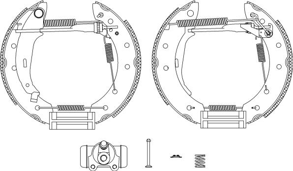 HELLA 8DB 355 004-431 - Jeu de mâchoires de frein cwaw.fr