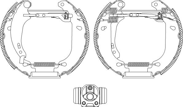 HELLA 8DB 355 004-531 - Jeu de mâchoires de frein cwaw.fr