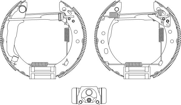 HELLA 8DB 355 004-571 - Jeu de mâchoires de frein cwaw.fr