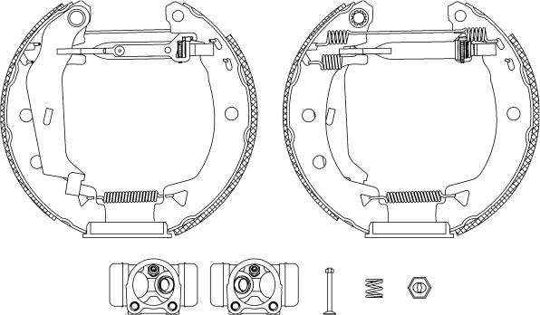 HELLA 8DB 355 004-011 - Jeu de mâchoires de frein cwaw.fr