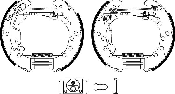 HELLA 8DB 355 004-881 - Jeu de mâchoires de frein cwaw.fr