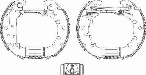 HELLA 8DB 355 004-831 - Jeu de mâchoires de frein cwaw.fr