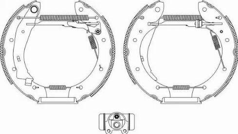 HELLA 8DB 355 004-391 - Jeu de mâchoires de frein cwaw.fr