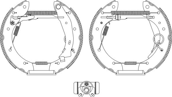 HELLA 8DB 355 004-351 - Jeu de mâchoires de frein cwaw.fr