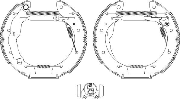 HELLA 8DB 355 004-321 - Jeu de mâchoires de frein cwaw.fr