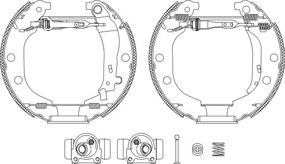 HELLA 8DB 355 004-371 - Jeu de mâchoires de frein cwaw.fr