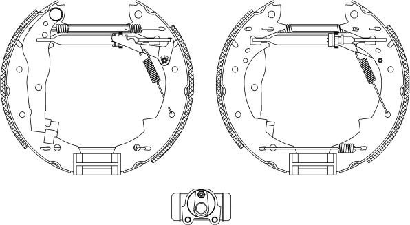 HELLA 8DB 355 004-251 - Jeu de mâchoires de frein cwaw.fr