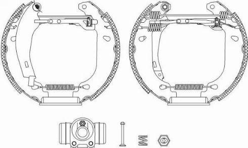 HELLA 8DB 355 004-711 - Jeu de mâchoires de frein cwaw.fr