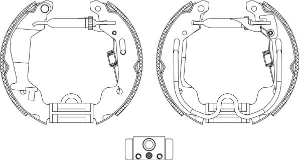 HELLA 8DB 355 004-781 - Jeu de mâchoires de frein cwaw.fr