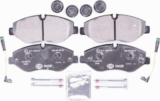 HELLA 8DB 355 005-521 - Kit de plaquettes de frein, frein à disque cwaw.fr