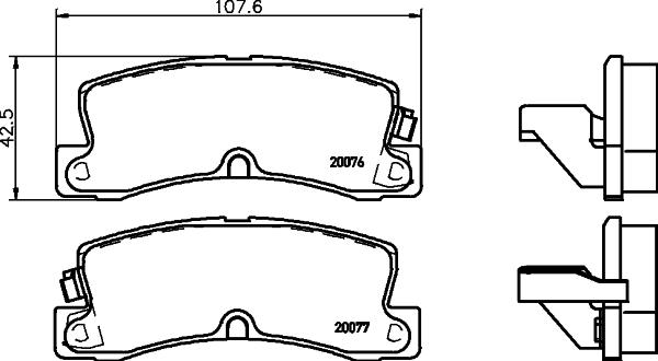 HELLA 8DB 355 005-691 - Kit de plaquettes de frein, frein à disque cwaw.fr