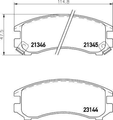 HELLA 8DB 355 005-681 - Kit de plaquettes de frein, frein à disque cwaw.fr