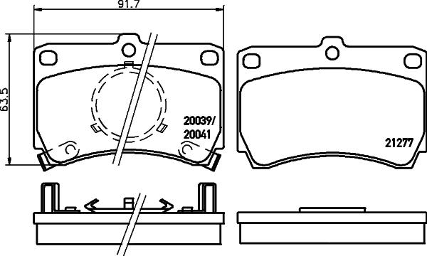 HELLA 8DB 355 005-631 - Kit de plaquettes de frein, frein à disque cwaw.fr