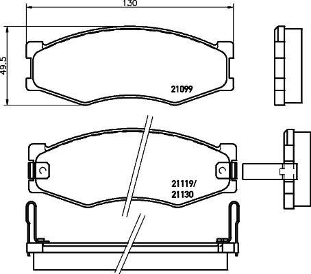 HELLA 8DB 355 005-621 - Kit de plaquettes de frein, frein à disque cwaw.fr