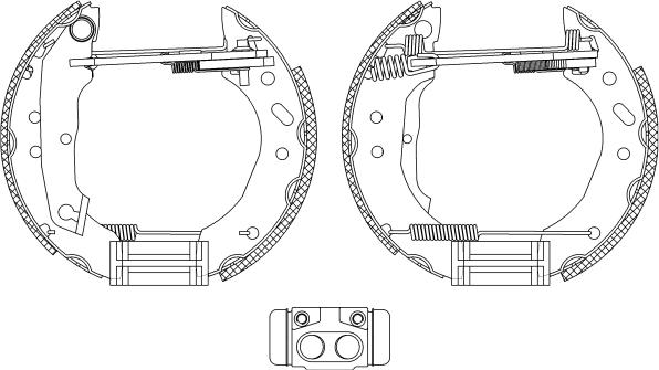 HELLA 8DB 355 005-011 - Jeu de mâchoires de frein cwaw.fr