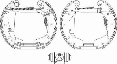 HELLA 8DB 355 005-031 - Jeu de mâchoires de frein cwaw.fr