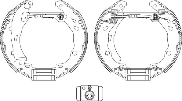 HELLA 8DB 355 005-111 - Jeu de mâchoires de frein cwaw.fr