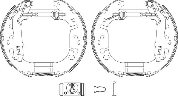 HELLA 8DB 355 005-131 - Jeu de mâchoires de frein cwaw.fr