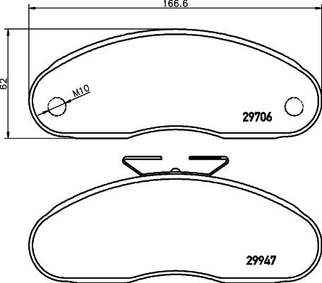 HELLA 8DB 355 005-321 - Kit de plaquettes de frein, frein à disque cwaw.fr