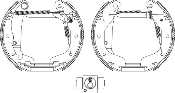 HELLA 8DB 355 005-221 - Jeu de mâchoires de frein cwaw.fr