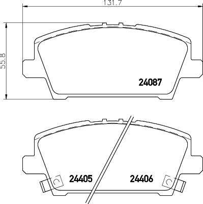 HELLA 8DB 355 006-911 - Kit de plaquettes de frein, frein à disque cwaw.fr