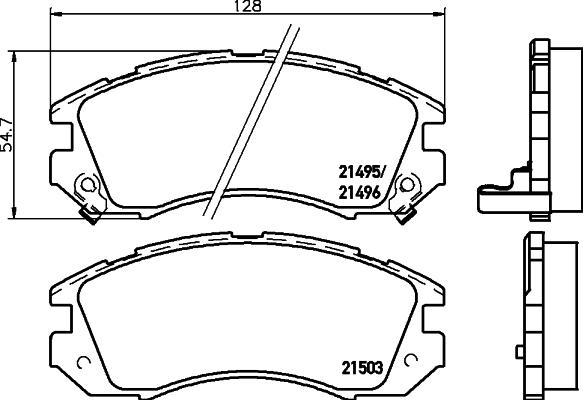 HELLA 8DB 355 006-461 - Kit de plaquettes de frein, frein à disque cwaw.fr