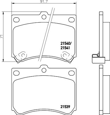 HELLA 8DB 355 006-481 - Kit de plaquettes de frein, frein à disque cwaw.fr