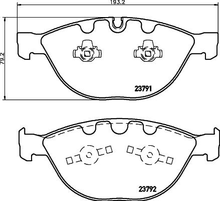 HELLA 8DB 355 006-551 - Kit de plaquettes de frein, frein à disque cwaw.fr