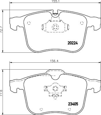 HELLA 8DB 355 006-561 - Kit de plaquettes de frein, frein à disque cwaw.fr