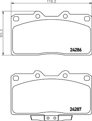 HELLA 8DB 355 006-641 - Kit de plaquettes de frein, frein à disque cwaw.fr