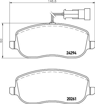 HELLA 8DB 355 006-761 - Kit de plaquettes de frein, frein à disque cwaw.fr