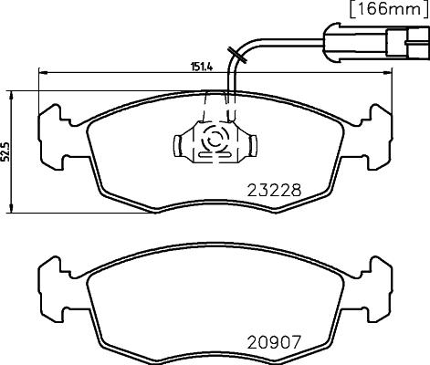 HELLA 8DB 355 008-521 - Kit de plaquettes de frein, frein à disque cwaw.fr