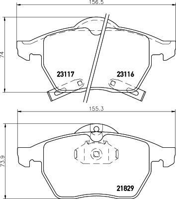 HELLA 8DB 355 008-041 - Kit de plaquettes de frein, frein à disque cwaw.fr