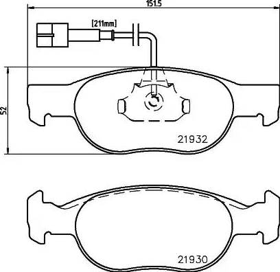 HELLA 8DB 355 008-061 - Kit de plaquettes de frein, frein à disque cwaw.fr