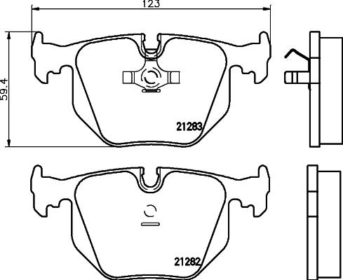 HELLA 8DB 355 008-121 - Kit de plaquettes de frein, frein à disque cwaw.fr