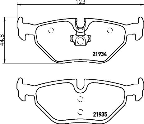 HELLA 8DB 355 008-761 - Kit de plaquettes de frein, frein à disque cwaw.fr