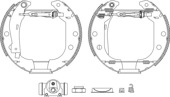 HELLA 8DB 355 003-951 - Jeu de mâchoires de frein cwaw.fr