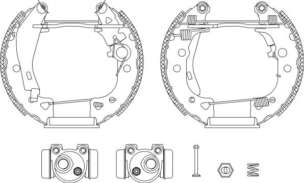 HELLA 8DB 355 003-611 - Jeu de mâchoires de frein cwaw.fr