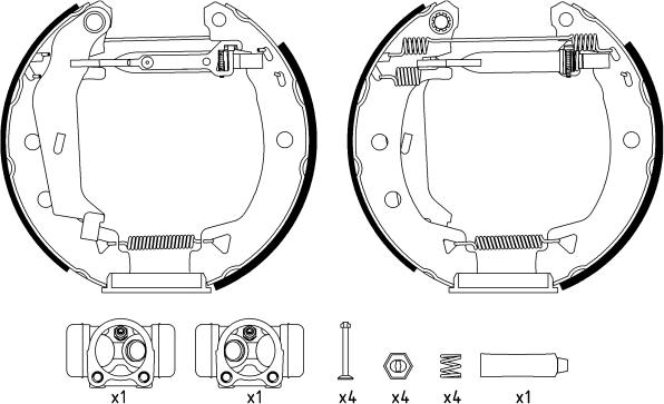 HELLA 8DB 355 003-821 - Jeu de mâchoires de frein cwaw.fr