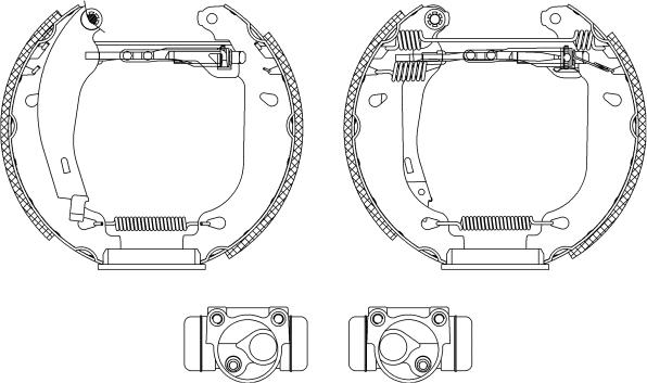 HELLA 8DB 355 003-761 - Jeu de mâchoires de frein cwaw.fr