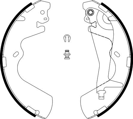 HELLA 8DB 355 002-291 - Jeu de mâchoires de frein cwaw.fr