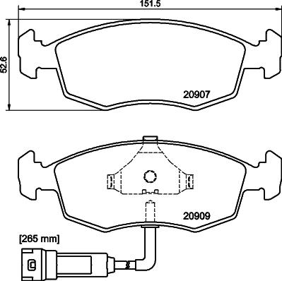 HELLA 8DB 355 007-341 - Kit de plaquettes de frein, frein à disque cwaw.fr