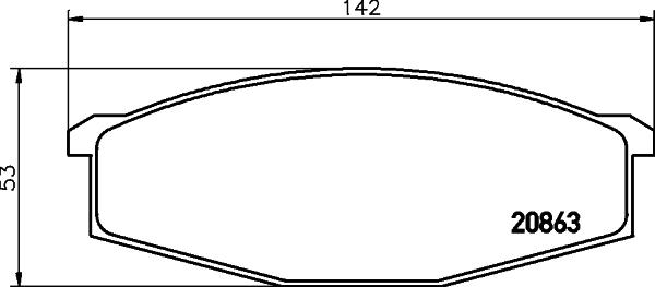 HELLA 8DB 355 007-291 - Kit de plaquettes de frein, frein à disque cwaw.fr