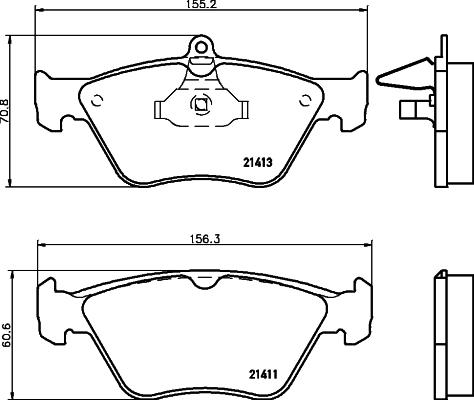 HELLA 8DB 355 007-731 - Kit de plaquettes de frein, frein à disque cwaw.fr